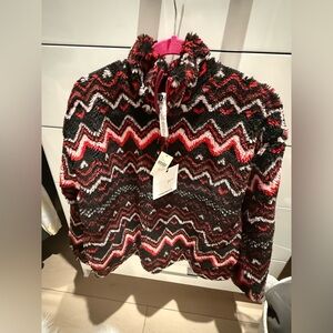 Beach riot Zigzag Patterned Fleece Pullover